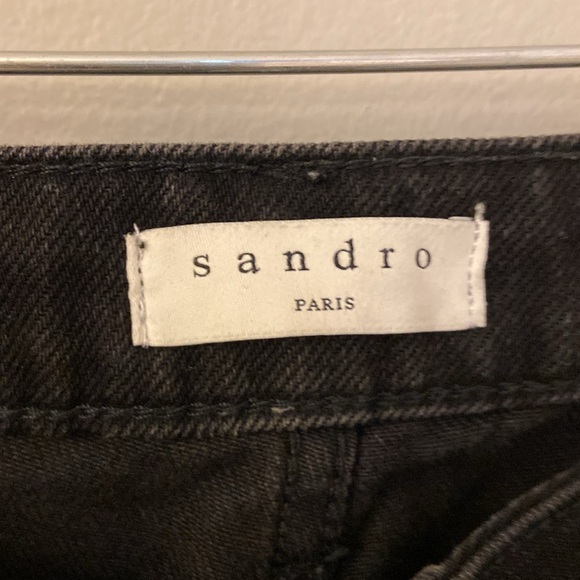 Sandro BLACK Women's Rudolphe High-rise Flare Straight Leg Jeans, size 40 US 8 - Picture 5 of 11